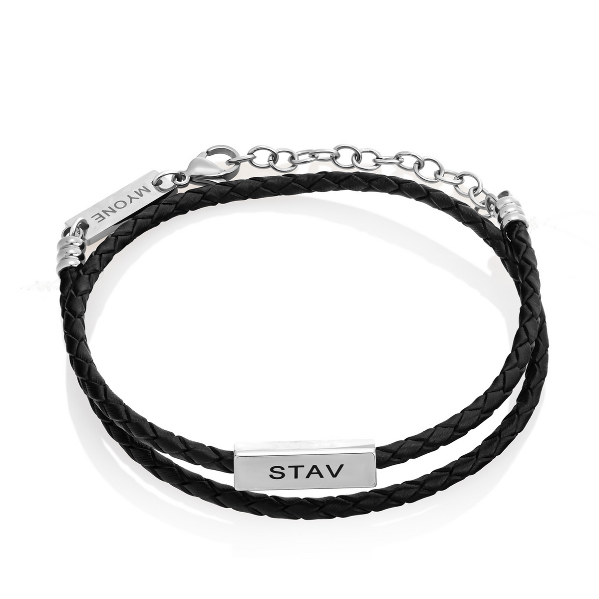 צמיד חריטה לגבר מרקו שחור, תמונת מוצר 1